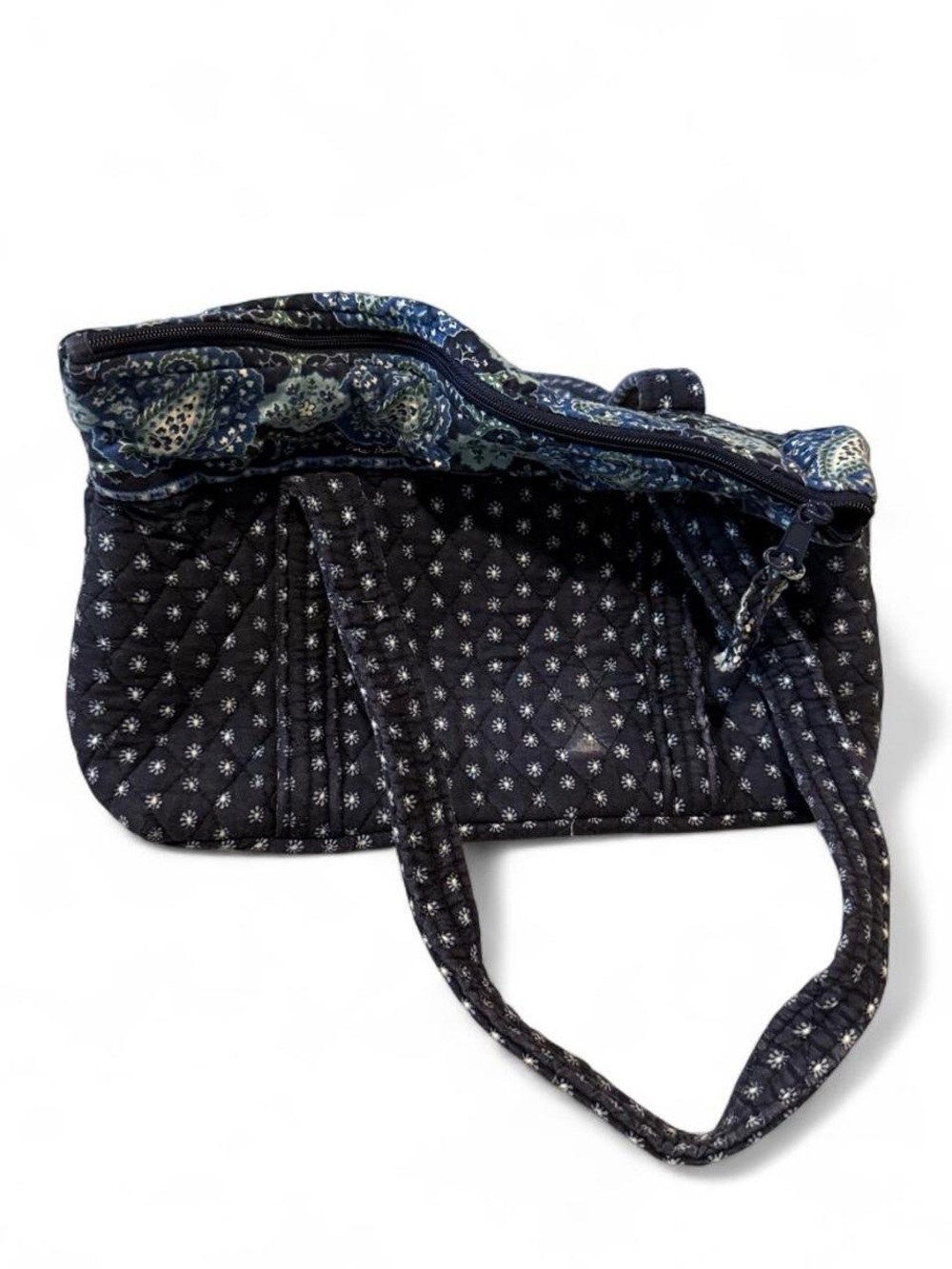 Vera Bradley Quilted Navy Floral-Accent Tote